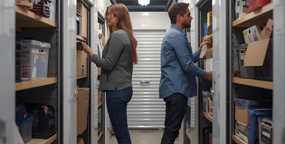 Box compartilhado: pessoas mexendo em seus pertences.