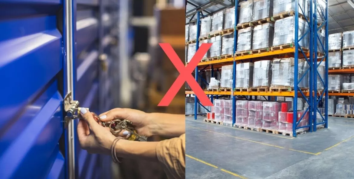 Self Storage x Galpão: montagem de foto.